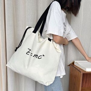 Canvas <b>Tote</b> Bag Stylish Contrast Strap Reusable Eco-Friendly Handbag for Students <b>Book</b> Lovers-Daily Commutes & Casual Outings - Product Image 3