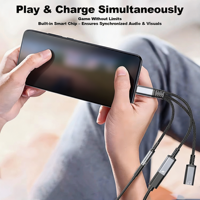 Adaptateur de chargeur USB C vers prise casque 3,5 mm 3 en 1, adaptateur audio USB C vers Aux pour iPhone 16 15 Samsung Galaxy S24 S23