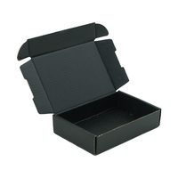 Vente en gros de boîte postale en carton ondulé noir de luxe finition mate emballage personnalisé pour vêtements noirs de luxe cils fourrure