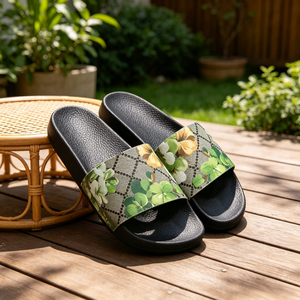 Wholesale Price Luxury Original Design Floral Pattern Outdoor Slides Anti-Slippery Open Toe EVA Material Summer Slippers - Product Image 1