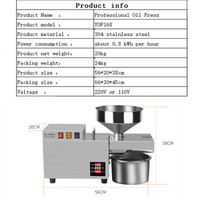 Machine d'extraction d'huile de tournesol à froid 7-10 kg/h, presse à vis pour huile d'olive, à vendre