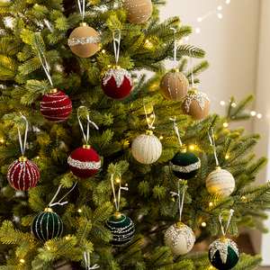 <span class=keywords><strong>Bolas</strong></span> de <span class=keywords><strong>Navidad</strong></span> Flocadas, 12 Piezas, 6 cm, Caja de <span class=keywords><strong>Bolas</strong></span> de <span class=keywords><strong>Navidad</strong></span> <span class=keywords><strong>Rojas</strong></span> Champán, Adornos Colgantes para Árbol de <span class=keywords><strong>Navidad</strong></span>, Decoraciones Festivas - Product Image 3