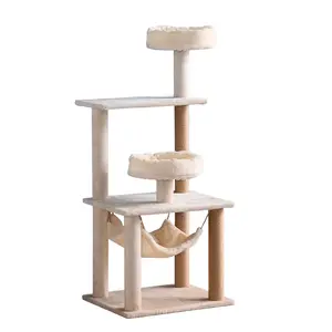 현대 고양이 나무 타워 고양이 콘도 나무 놀이 가구 긁는 고양이 등반 프레임 나무