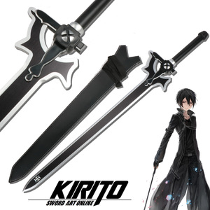 Espadas de Madera de Sword Art <span class=keywords><strong>Online</strong></span>, Elucidator, Dark Repulsor, Katana Hecha a Mano de Kirigaya Kazuto, Accesorios de Cosplay de Anime, Regalo de Navidad - Product Image 1