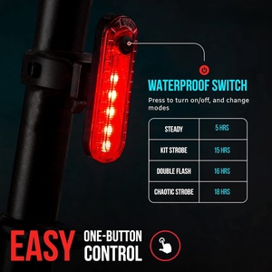 Feu arrière de vélo, lampe de sécurité pour VTT et vélo de route, feu arrière LED rechargeable pour cyclisme, accessoire de sécurité. - Product Image 4