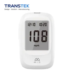 TRANSTEK 큰 화면 빠른 테스트 코딩 없음 자동 테스트 스트립 글루코 미터 디지털 의료 혈당 측정기 모니터