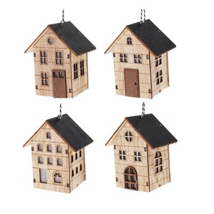 Decoración Colgante de Madera con LED, 8 cm de Alto, Surtido - Product Image 1