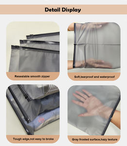 Translucent Gray Zipper Bag Customized LOGO Printed Garment Bag T-shirt Jeans <b>Packaging</b> Ziplock Bag for <b>Small</b> Business - Product Image 6