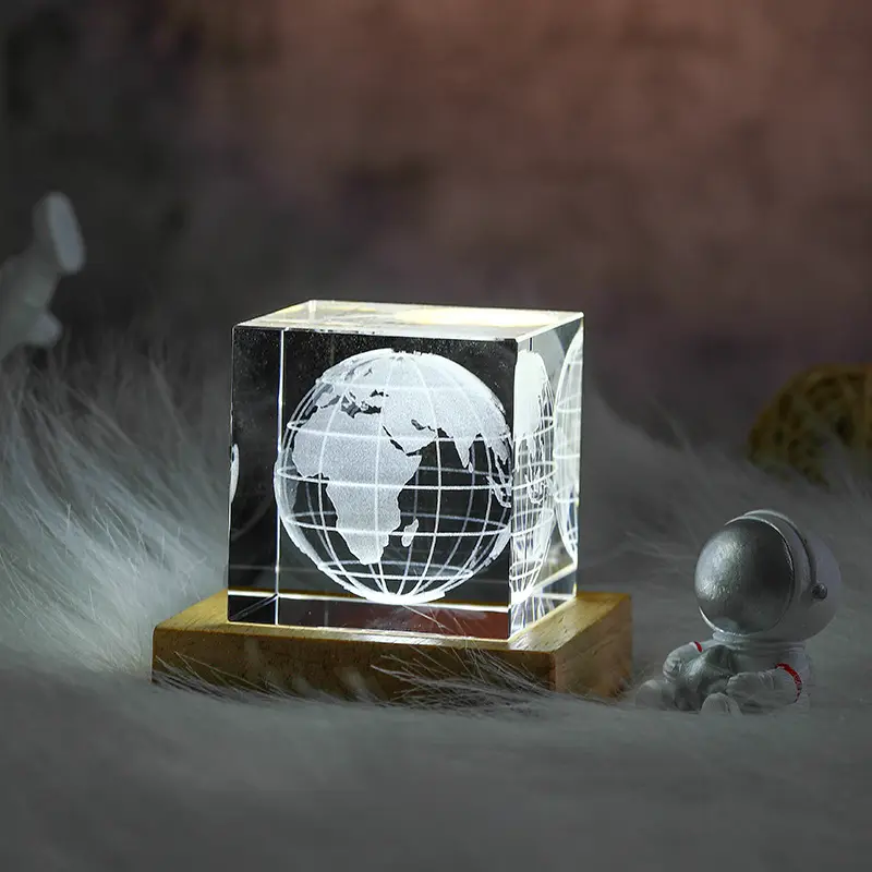 Groothandel Aangepaste 3d Kristal Laser Kubus Graveren K9 Clear Crystal Laser Block Cube Custom Crystal Cube