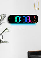 Reloj de Pared Digital YIDA TIME con Pantalla Grande, 11 Colores RGB Cambiantes, Control Remoto, Relojes LED con Luces Nocturnas, Cambio Automático de Horario de Verano