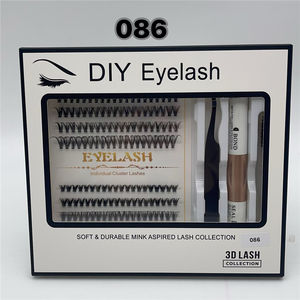 Kit de pestañas gruesas prefabricadas, kit de extensiones de pestañas individuales, kit de pestañas con volumen, con caja de embalaje - Product Image 2