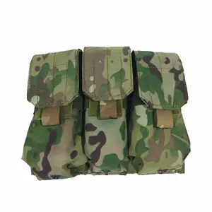 OEM ODM sarung majalah dapat dilepas kantong Cordura pola Camo Molle 3 kantong majalah 9mm