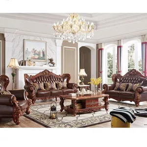 Antike Sofa Hersteller Holz Luxus Dermis Dubai arabischen Nahen Osten Stil Retro Wohnzimmer Möbel Holz schnitzerei Sofa Set