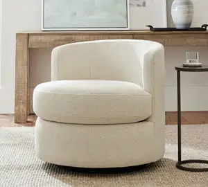 Chaise de salon rembourrée blanche de style simple de loisirs