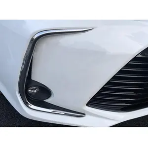 Lsrtw2017 carbon fiber abs shiny silver car front foglight frame trims for toyota corolla e210 Accessories auto 2019 2020 2021