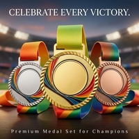 Médaille en métal personnalisée avec logo sur mesure et ruban imprimé, options de placage multiples pour récompenses et souvenirs d'événements sportifs