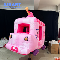 Costume de voiture de crème glacée gonflable de dessin animé rose pour les activités de fête, la publicité commerciale en magasin, les spectacles