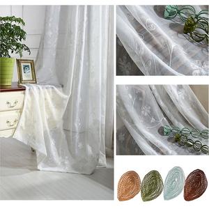 <span class=keywords><strong>Tende</strong></span> in Rete Ricamate <span class=keywords><strong>Bianche</strong></span> <span class=keywords><strong>con</strong></span> Design Floreale alla Moda e Stile Elegante - Product Image 6