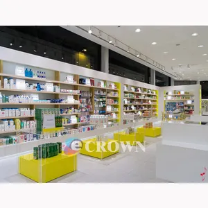 Drop Shipping medical shop showcase pharmacy shop design Tray Display Flat Suede Metal drugs Tray With Card
