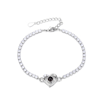 Bracelet tennis en argent sterling 925 plaqué rhodium avec zircone cubique, plaqué or, cadeau pour femme