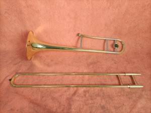 Trombone ténor professionnel en laiton, clé Bb/F, laqué or, pour la vente en gros - Product Image 4