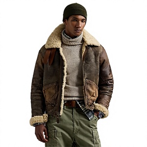 Novedades: Chaqueta de invierno para hombre de piel sintética, gruesa y cálida, con cuello vuelto, en negro y marrón, estilo motociclista. - Product Image 1