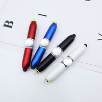 Stylo lumineux LED créatif et mignon avec logo personnalisé Gyro neutre du bout des doigts Stylo à bille rotatif en plastique pour le corps sportif 1.0mm d'écriture pour