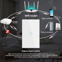 Interrupteur d'éclairage mural Zigbee US pas de neutre pas de condensateur requis interrupteur relais magnétique Tuya interrupteur tactile en verre intelligent Type 118