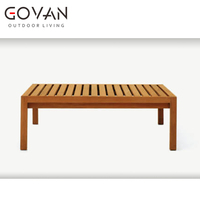 Table basse/d'appoint rectangulaire moderne en teck pour extérieur, design durable et résistant aux intempéries pour patio, jardin, salle d'exposition
