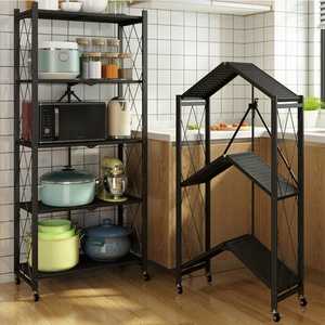 Multifunctional 3 Tier <strong>Folding</strong> Storage <strong>Shelves</strong> Kitchen Oven Foldable Storage <strong>Shelf</strong> Kitchen Display Rack <strong>Folding</strong> <strong>Shelf</strong> - Product Image 6