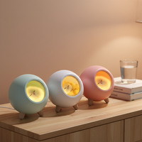 Lampe de table LED blanc chaud rechargeable avec base en bois, veilleuse pour animaux domestiques, lampe décorative de chevet pour chambre à coucher