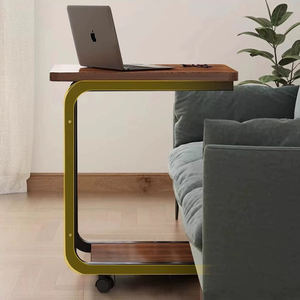 Tavolino Moderno a C Angolare per Soggiorno, Sala da Pranzo e Comodino, da Inserire Sotto il Divano con Ruote - Product Image 5