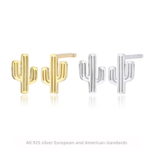 LT-E2109041 <span class=keywords><strong>Orecchini</strong></span> a Perno in Argento Sterling S925, <span class=keywords><strong>Orecchini</strong></span> a Forma di <span class=keywords><strong>Cactus</strong></span> alla Moda, Design di Nicchia Versatile e di Lusso Leggero - Product Image 1