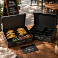 Boîte à empanadas personnalisée pour plats à emporter d'Amérique latine avec compartiment pour sauce, emballage en papier kraft, conteneur, cajas, empaques para empanada