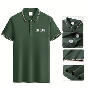 เสื้อกอล์ฟแขนสั้นคุณภาพสูงสำหรับผู้ชาย ขายส่ง ระบายอากาศได้ดี ปักโลโก้ที่คอหลัง ผ้าทออย่างดี บริการ OEM - Product Image 2