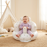 Siège de sol gonflable pour bébé avec pompe à air intégrée, design moderne, motif olive, grand canapé-lit pour bébé pour salon, chambre et extérieur