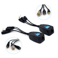 Balun vidéo CCTV HD 8MP, connecteur émetteur-récepteur DC RCA BNC vers RJ45 3-en-1 pour surveillance de sécurité CCTV, balun vidéo HD RJ45