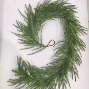 2024 Año Nuevo Navidad Norfolk Pine Garland colgante Artificial Greenery Vine decoración de invierno guirnalda al por mayor - Product Image 2