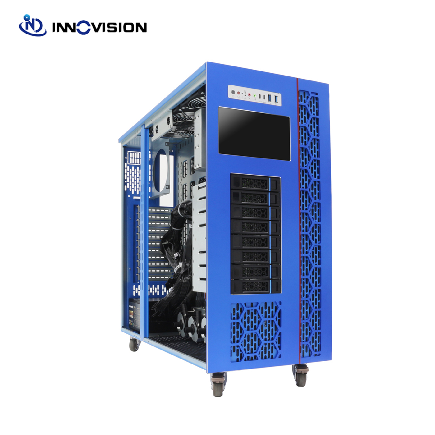 Torre su larga scala di raffreddamento a liquido GPU supporto per Server  4*5090 schede Gpu 2 * ATX PSU Deep-learning Workstation| Alibaba.com