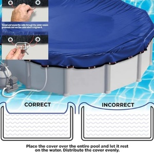 Cubierta para Piscina Redonda de Alta Resistencia para Invierno, de PE, para Piscinas Elevadas de 15 pies, con Protección UV, Venta al por Mayor, Fabricación Personalizada OEM - Product Image 1