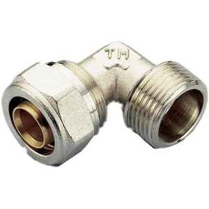 TIEMME 14X1/2 Raccord à Compression Courbé Mâle Surface Lisse Laiton Cuivre pour Raccordement de Tuyau Tailles Standard ASTM 16mm 25mm - Product Image 1