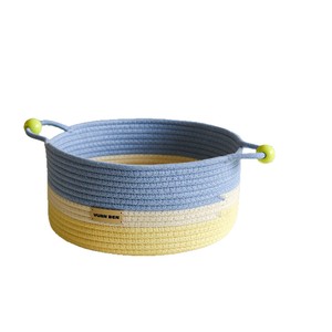 ตะกร้าเก็บของผ้าฝ้ายวูนเบน ทรงกลม ขนาดใหญ่ ทำด้วยมือ สำหรับจัดเก็บของเล่น ตะกร้าเก็บของบนโต๊ะ ทำจากผ้าฝ้าย 100% - Product Image 1