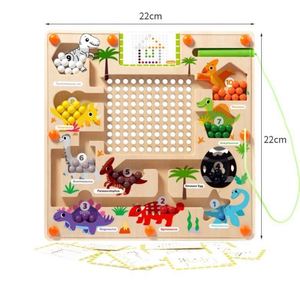Juguete de Madera Montessori para Niños Pequeños, Juego de Mesa para Aprender los Colores, Laberinto de Dinosaurios - Product Image 5
