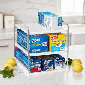 Organizador Expandible para Cajas de Cocina, Organizador de Papel de Aluminio para Gabinete, Estante de Almacenamiento Ajustable para Armario - Product Image 1