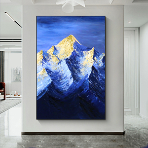 Le <span class=keywords><strong>Pareti</strong></span> del Soggiorno Sono Decorate <span class=keywords><strong>con</strong></span> Grandi Opere d'Arte Dipinte a Mano, Arte Murale 3D Originale in Foglia d'Oro Realizzata a Mano, Dipinti a Olio - Product Image 3