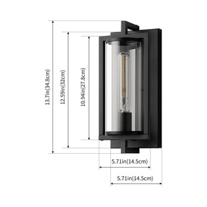 <span class=keywords><strong>Applique</strong></span> <span class=keywords><strong>murale</strong></span> LED moderne d'extérieur, étanche IP65, à intensité variable, avec verre trempé pour jardin, porche, couloir - Product Image 4