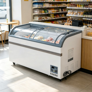 Congelador comercial de gran capacidad de 58 pulgadas con ruedas para supermercado, de bajo consumo y diseño tipo isla. - Product Image 2