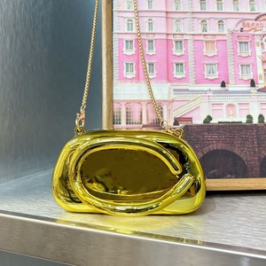 حقيبة يد نسائية مسائية بمقبض معدني من الأكريليك سلسلة محفظة صغيرة فريدة من نوعها لحفلات العروس - Product Image 3