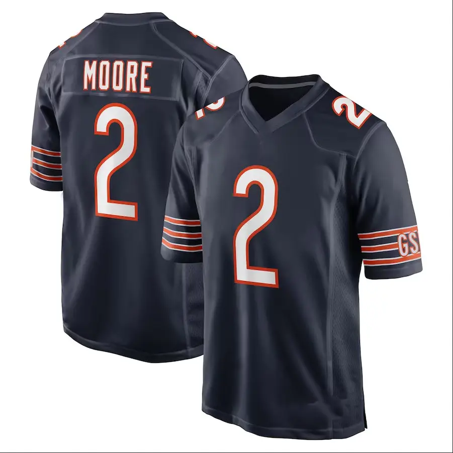 Men's Chicago 2 D.J. Moore Navy Team Color Limited football Jersey stitched S-5XL