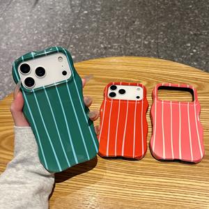 Funda a rayas estilo INS, fresca y sencilla, compatible con iPhone 16 Pro Max/17/15/14, dos en uno para iPhone 13 - Product Image 6